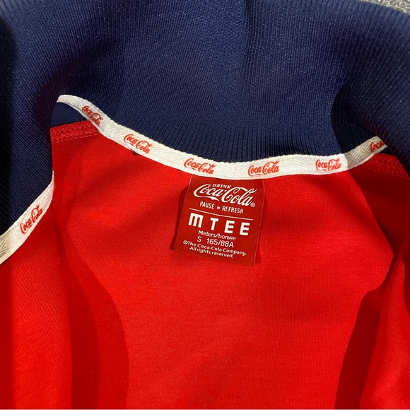 Vintage COCA COLA Velour Zip Up Jacket Sweatshirt Sz Small fits Medium to Large - Picture 7 of 11